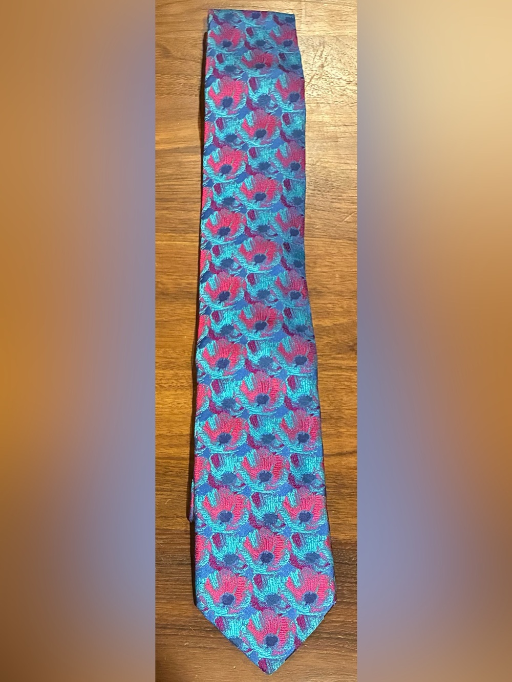 Thomas Pink Bright Floral Silk Tie in Teal and Pink